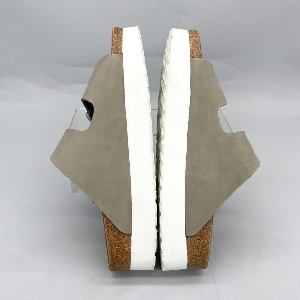 Birkenstock Papillio Arizona Platform Sandals Womens 38 7 N Dove Gray Leather - Picture 10 of 12